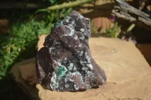 Natural Drusy Quartz Coated Ball Malachite On Red Copper Dolomite x 1 From Likasi, Congo