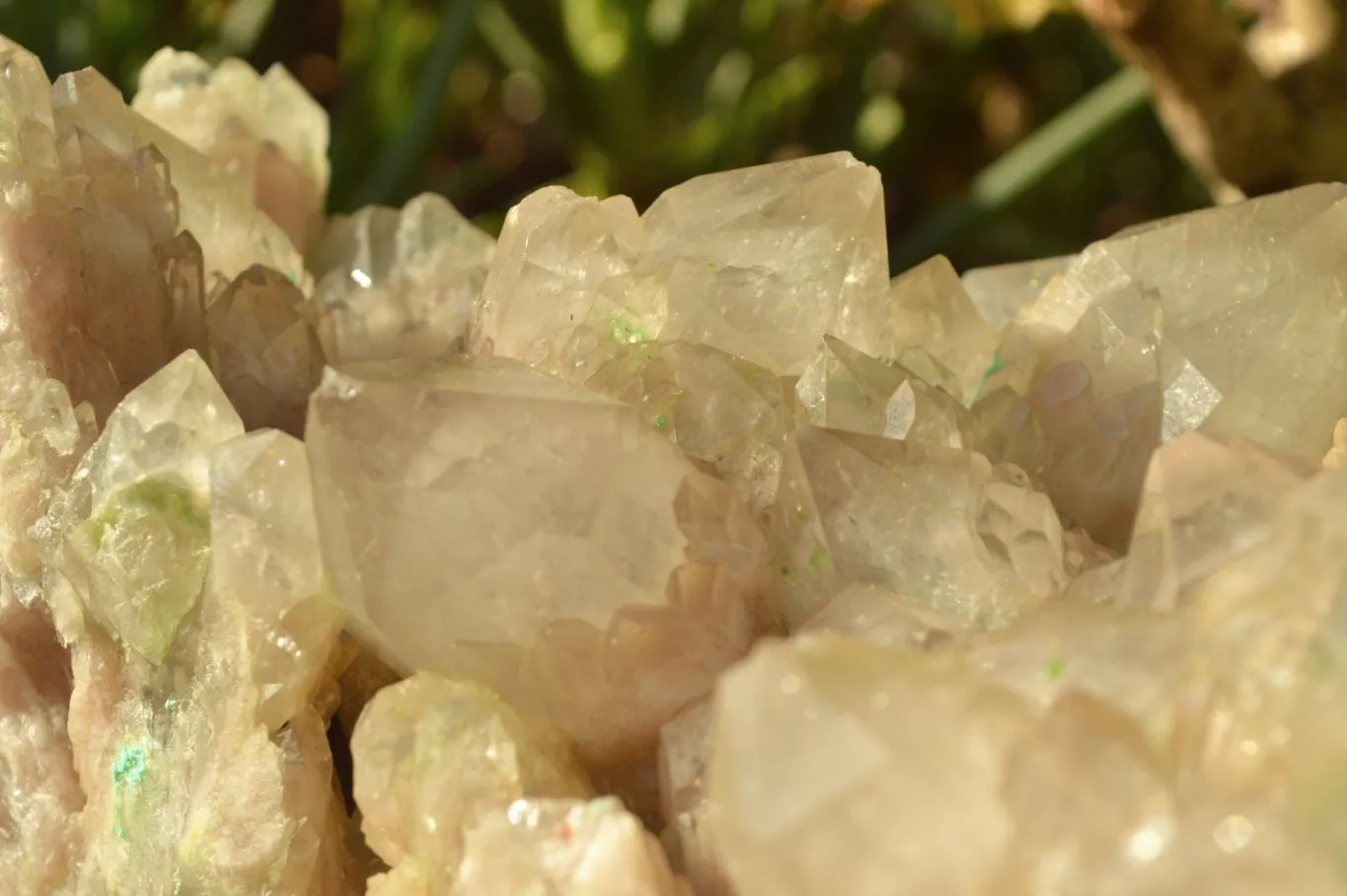 Natural Extra Large Malachite Infused Smokey Phantom Quartz Cluster x 1 From Luena, Congo