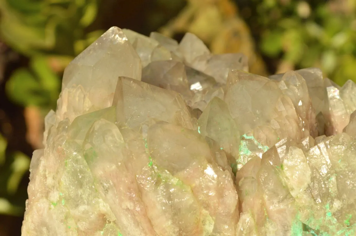 Natural Extra Large Malachite Infused Smokey Phantom Quartz Cluster x 1 From Luena, Congo