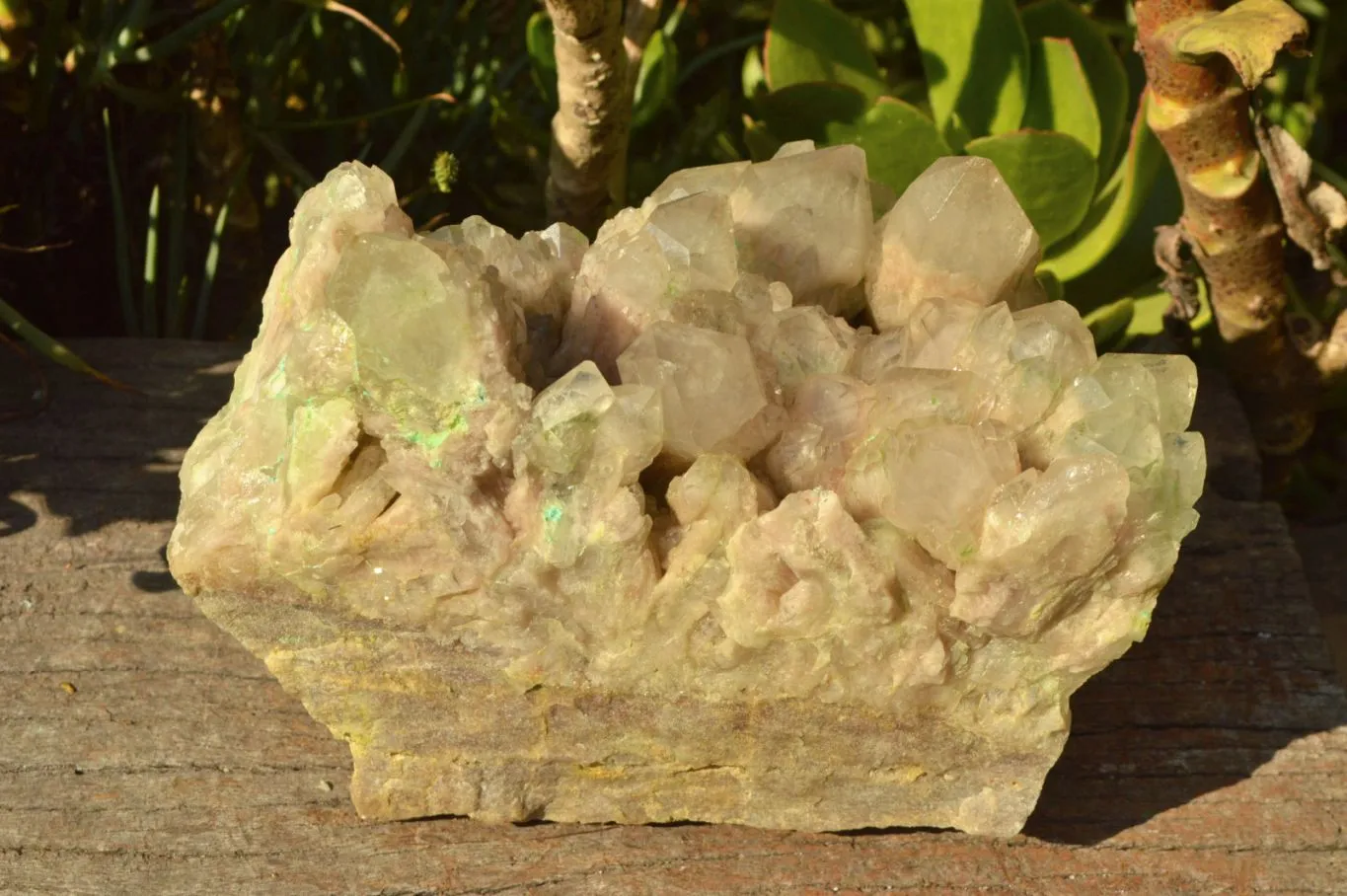Natural Extra Large Malachite Infused Smokey Phantom Quartz Cluster x 1 From Luena, Congo