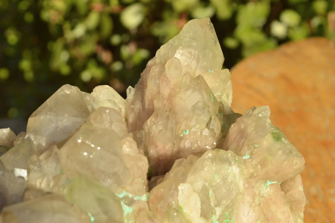 Natural Extra Large Malachite Infused Smokey Phantom Quartz Cluster x 1 From Luena, Congo