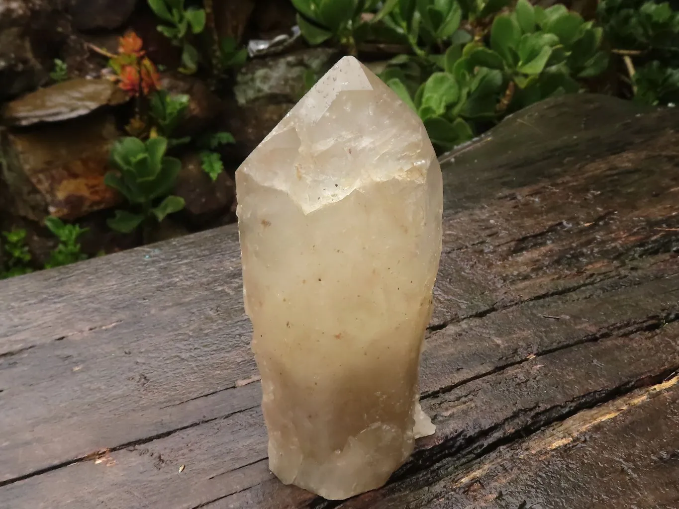 Natural Large Semi Polished Quartz Crystal (Cut To Stand) x 1 From Angola