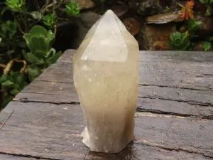 Natural Large Semi Polished Quartz Crystal (Cut To Stand) x 1 From Angola