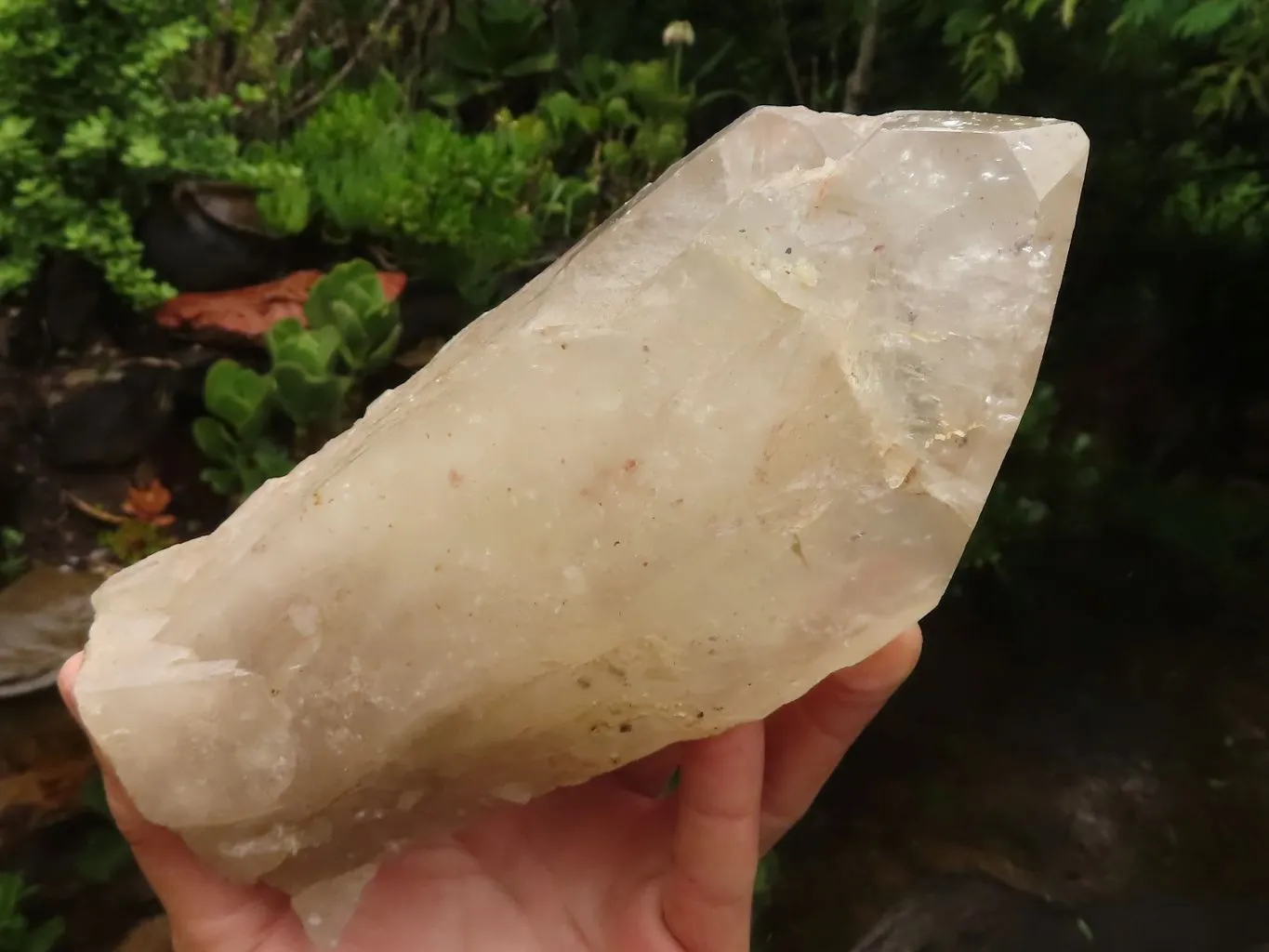 Natural Large Semi Polished Quartz Crystal (Cut To Stand) x 1 From Angola