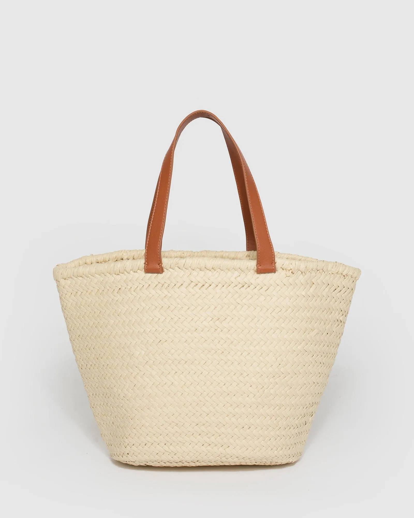 Natural Luisa Pocket Tote Bag