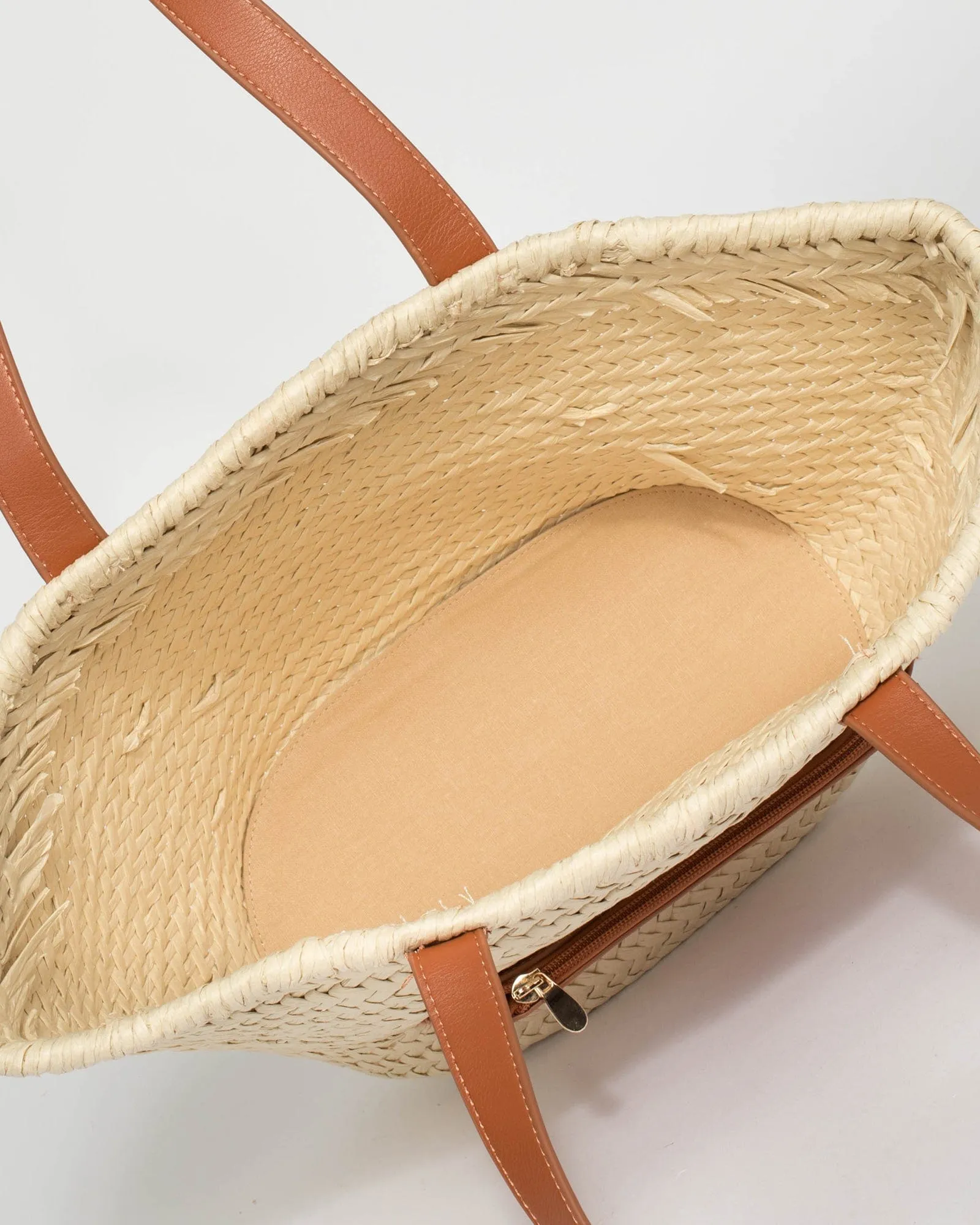 Natural Luisa Pocket Tote Bag