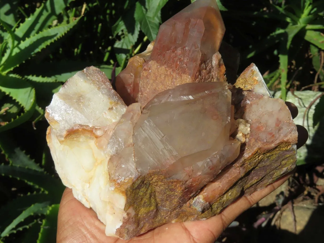 Natural Red Phantom Hematoid Quartz Cluster x 1 From Karoi, Zimbabwe
