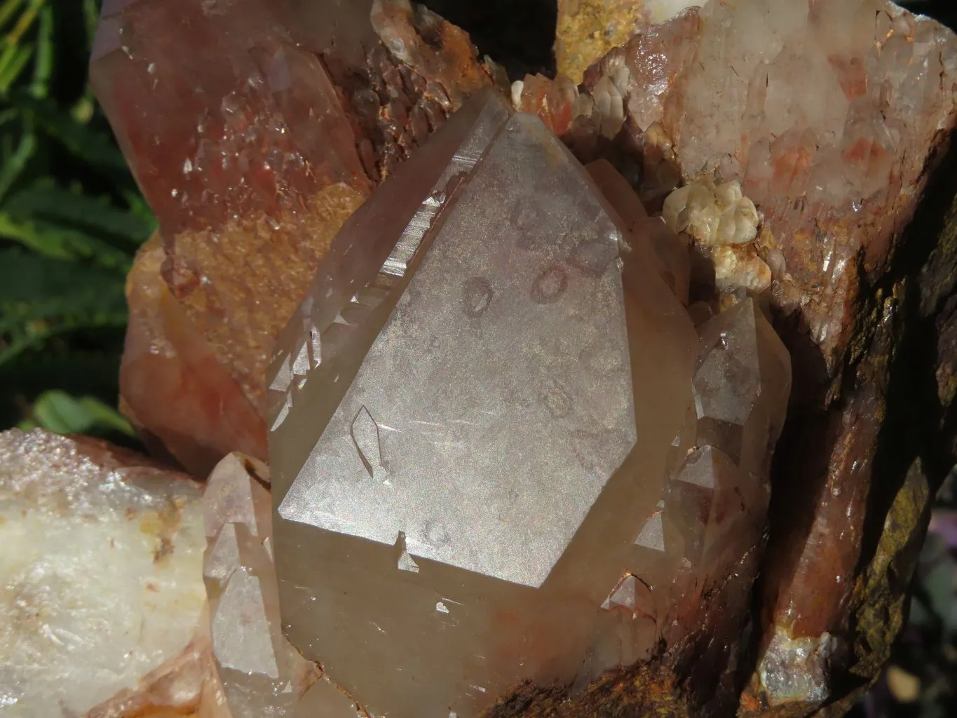 Natural Red Phantom Hematoid Quartz Cluster x 1 From Karoi, Zimbabwe