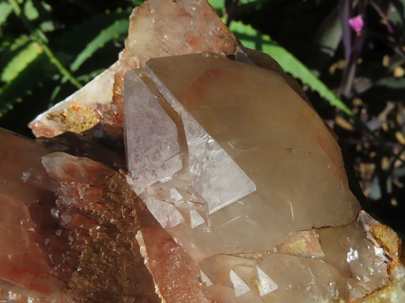 Natural Red Phantom Hematoid Quartz Cluster x 1 From Karoi, Zimbabwe