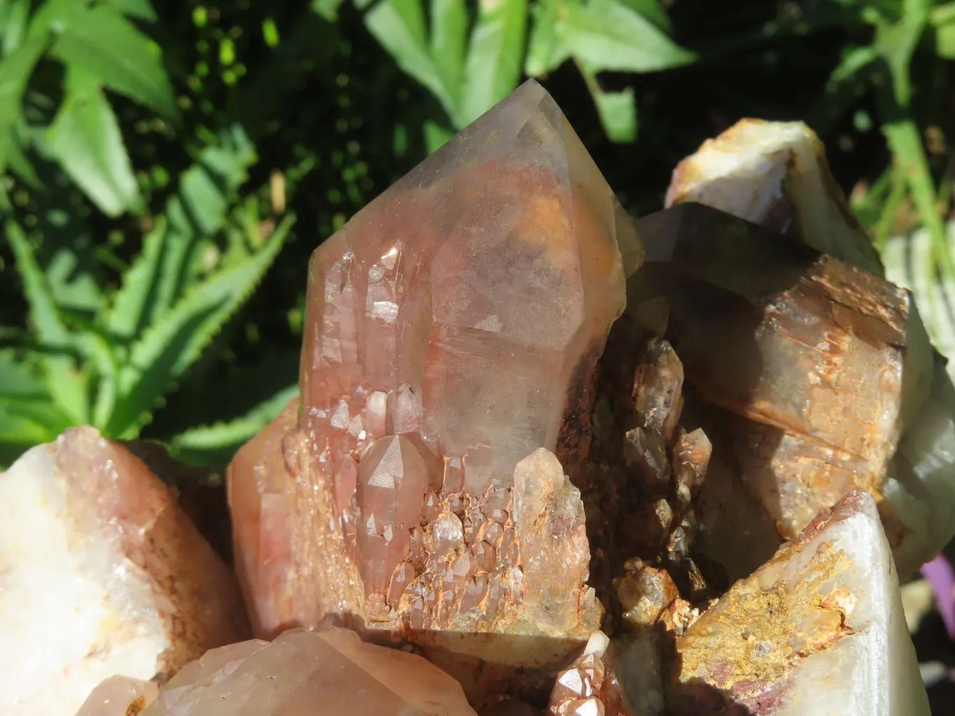 Natural Red Phantom Hematoid Quartz Cluster x 1 From Karoi, Zimbabwe