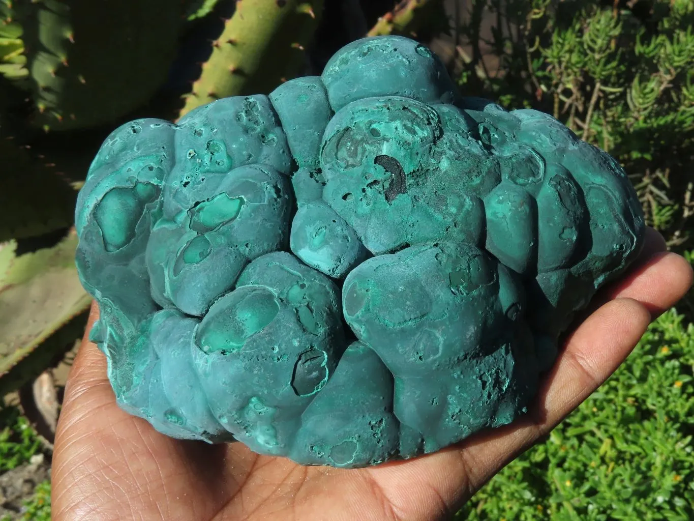 Natural Solid Heavy Etched Botryoidal Malachite Specimen x 1 From Kambove, Congo