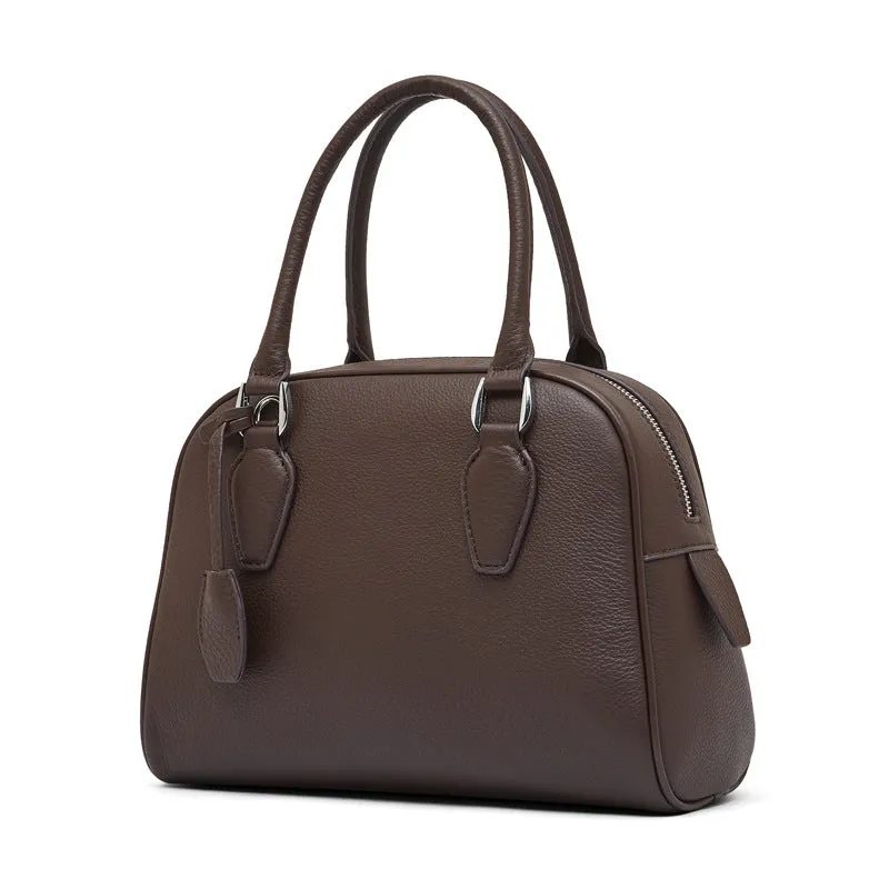 New Head Leather Large Capacity Hand Pillow Bag 2830 coffee