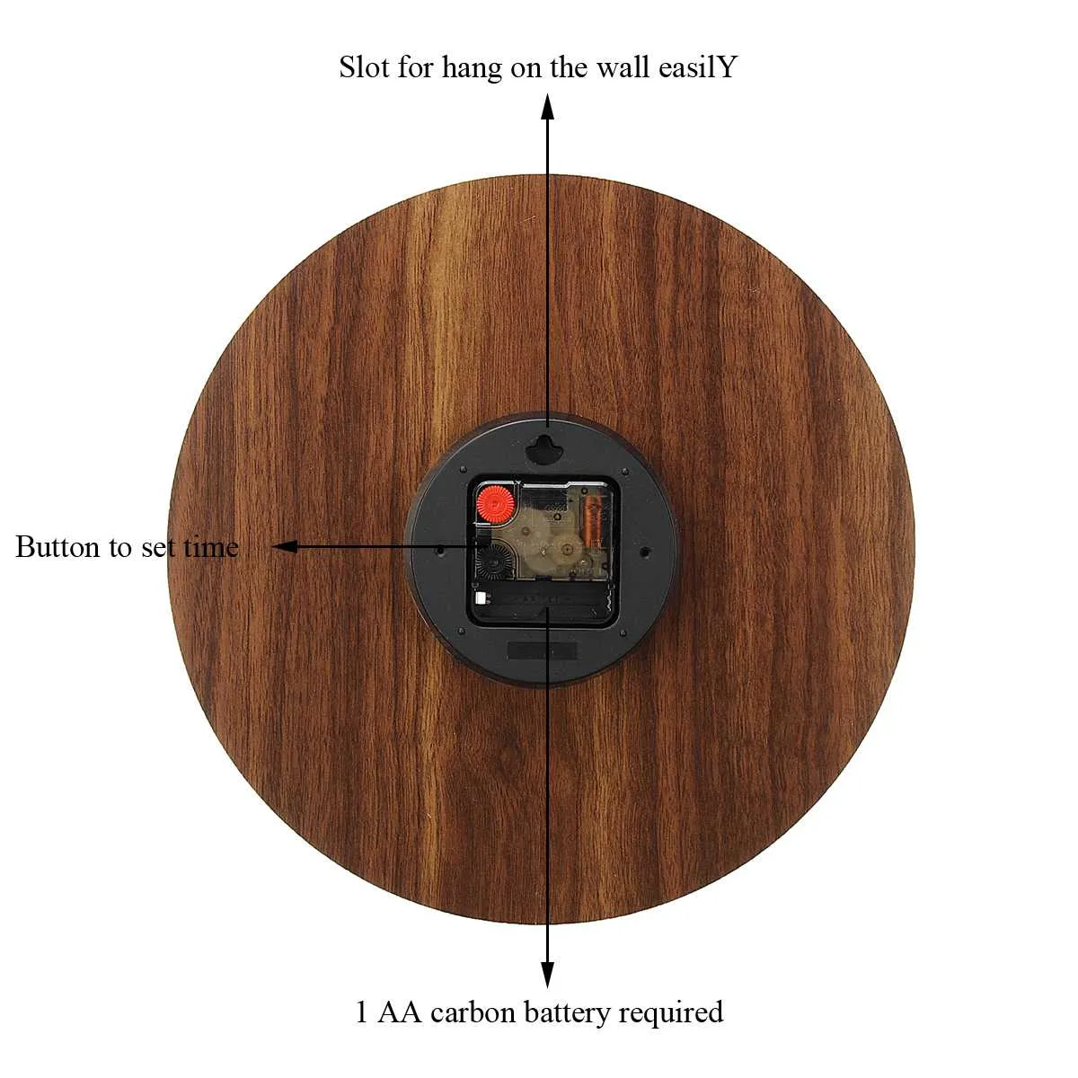 Nordic Luminous Wood Silent Wall Clock