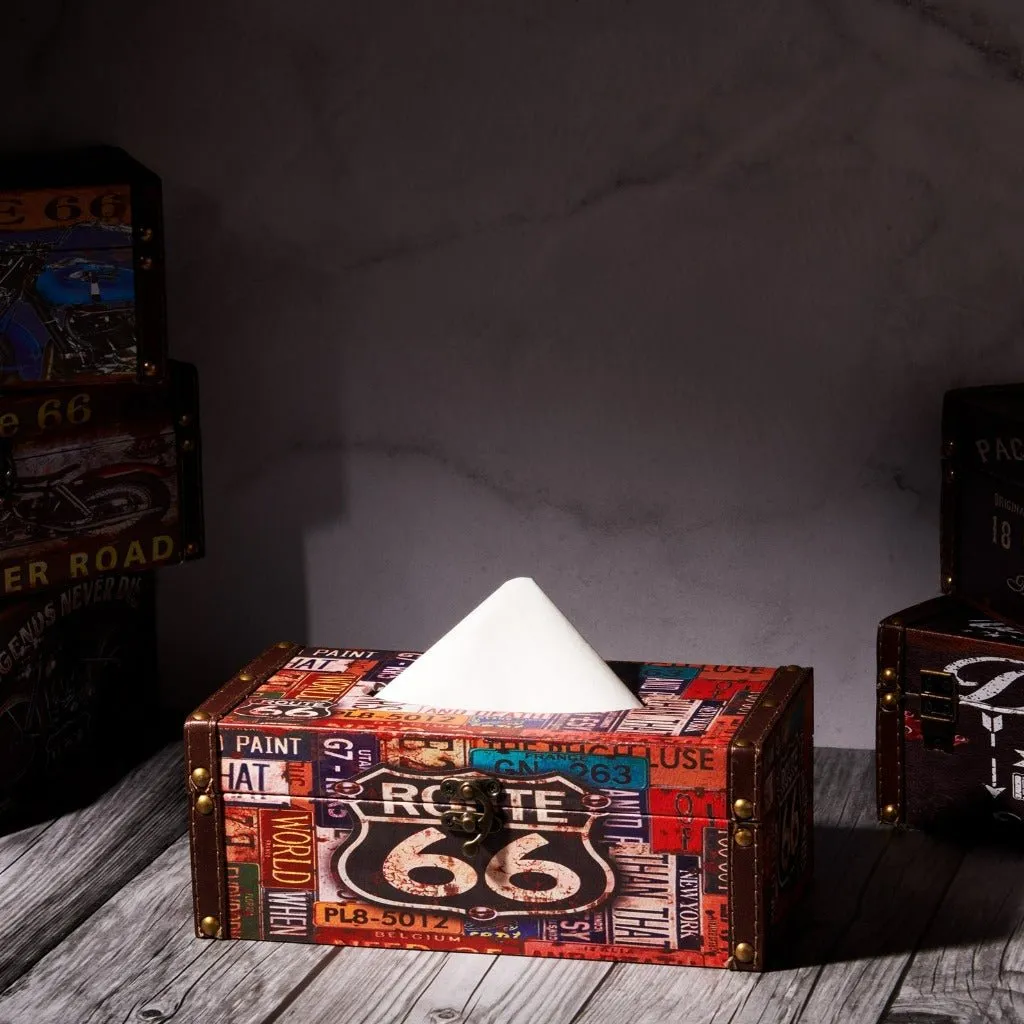 Number Plate Route 66 Tissue Box