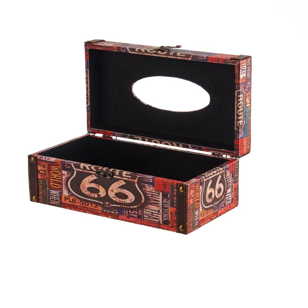 Number Plate Route 66 Tissue Box