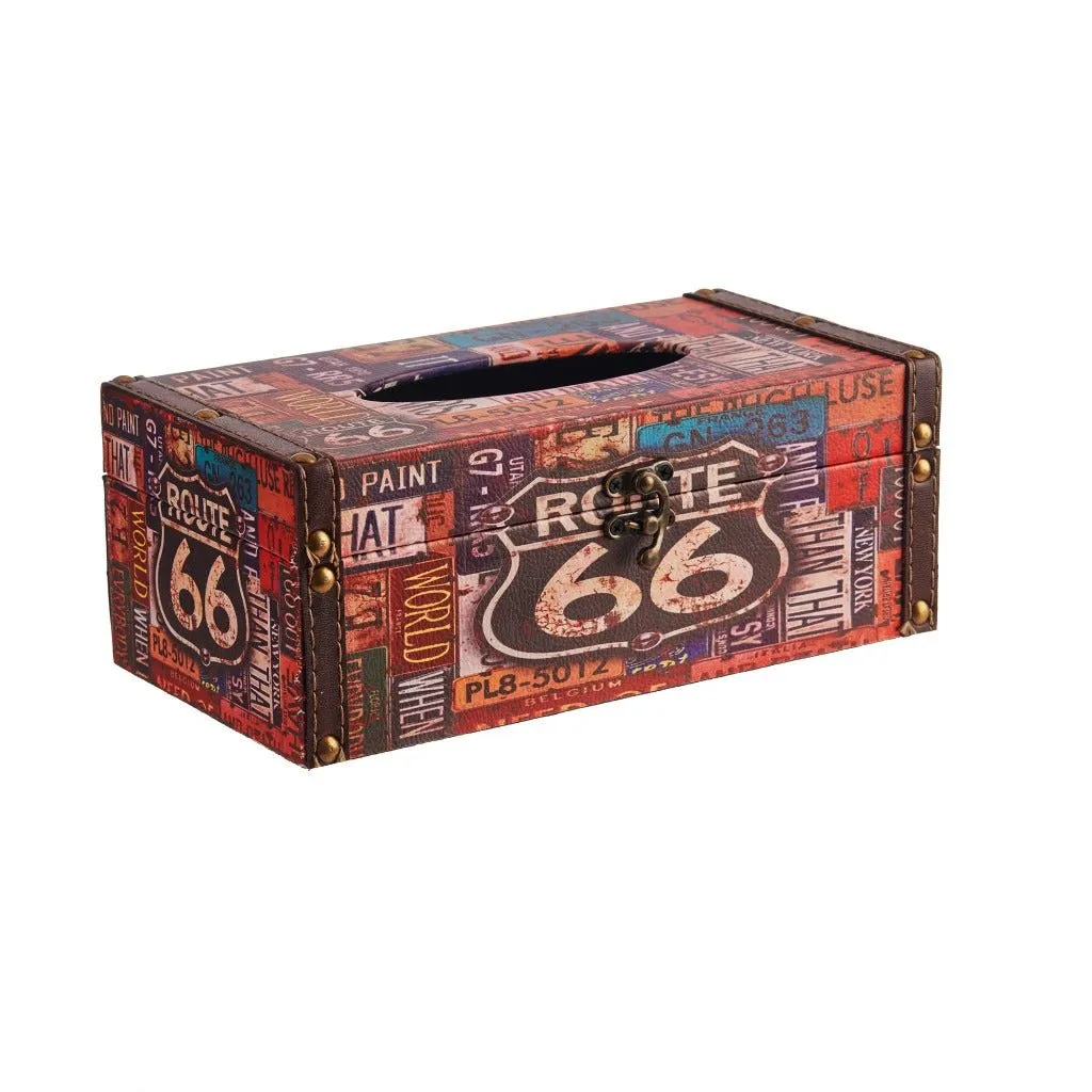 Number Plate Route 66 Tissue Box