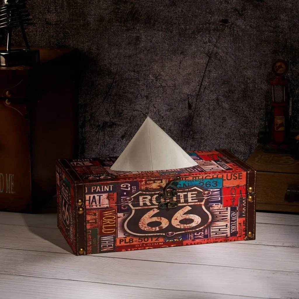 Number Plate Route 66 Tissue Box