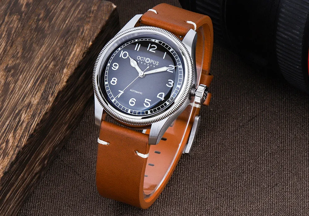 Octopus Kraken 40mm Coin Bezel Pilot Men Watch