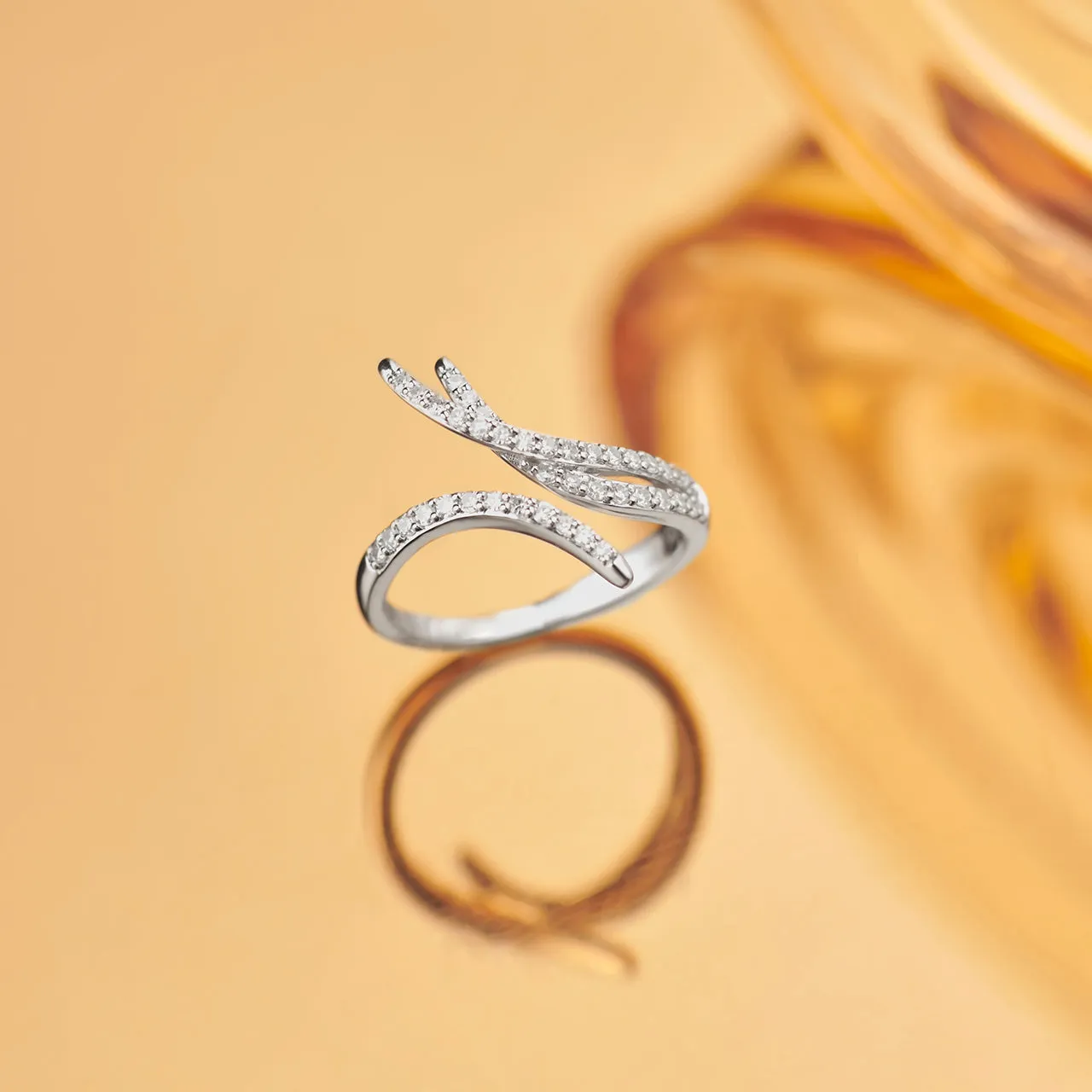 Open Swirl Diamond Band