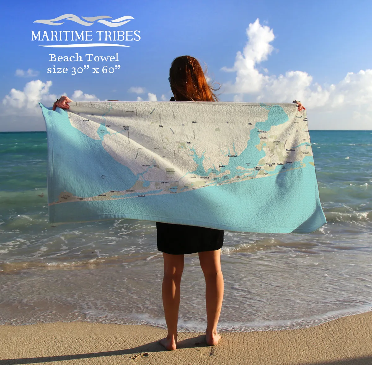 Orange Beach Alabama Modern Wave Quick Dry Towel