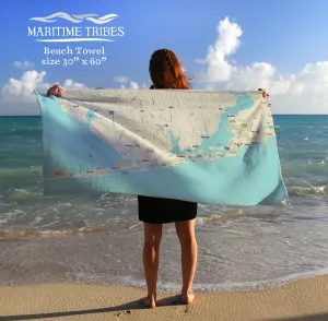 Orange Beach Alabama Modern Wave Quick Dry Towel