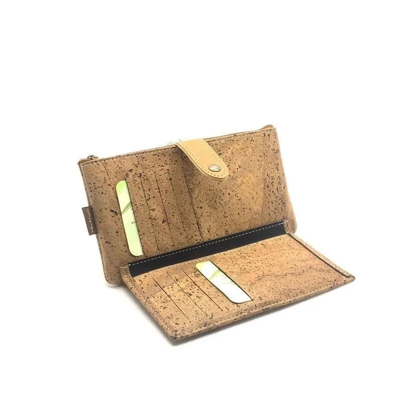 Сork Zip Purse and Vegan Leather Book Wallet in Taco