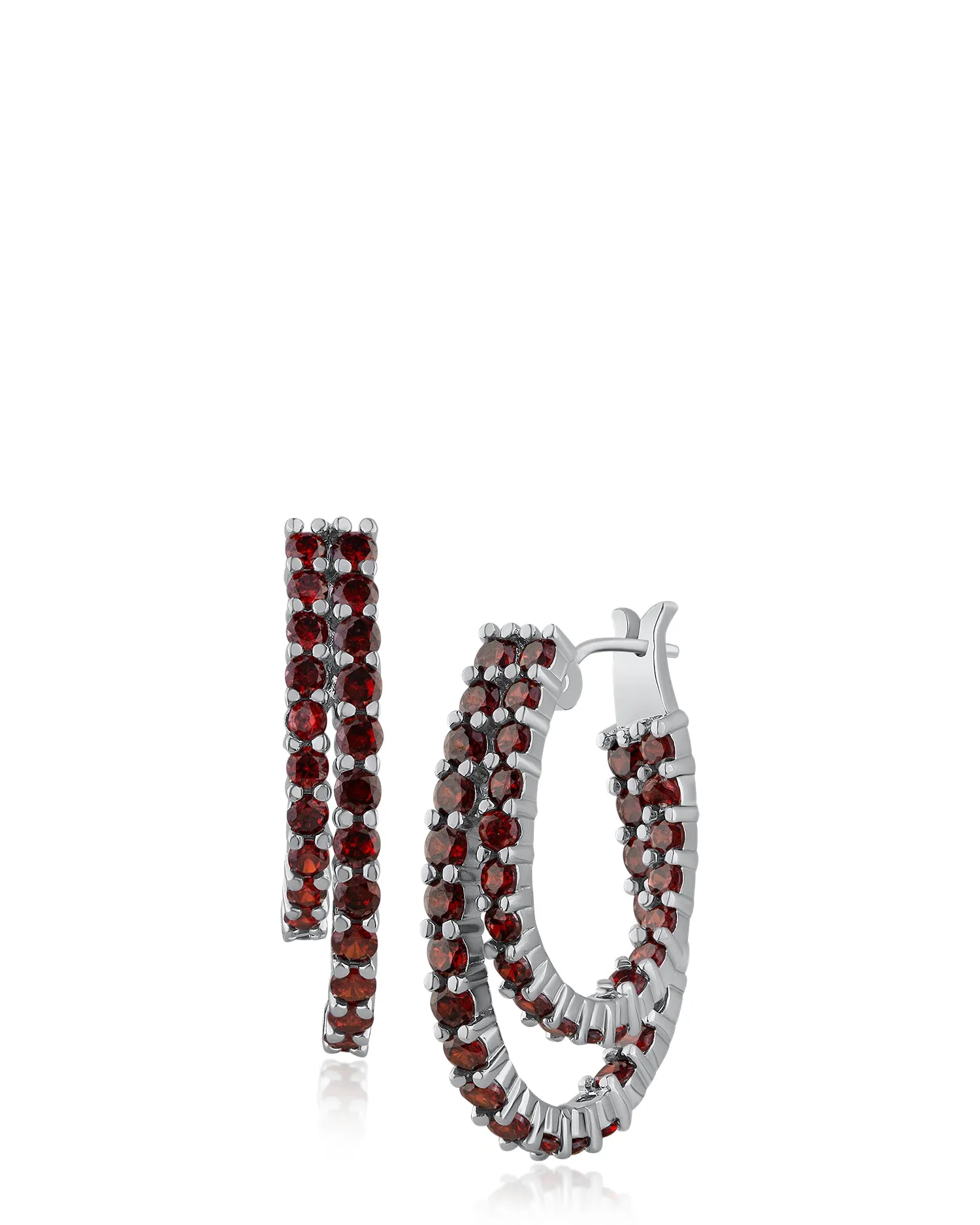 Pave Double Hoop Earrings