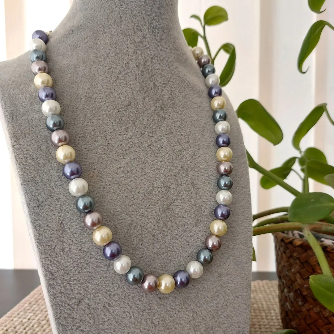 Pearl Spectrum: 5-Shade Pearl Necklace & Earring Set