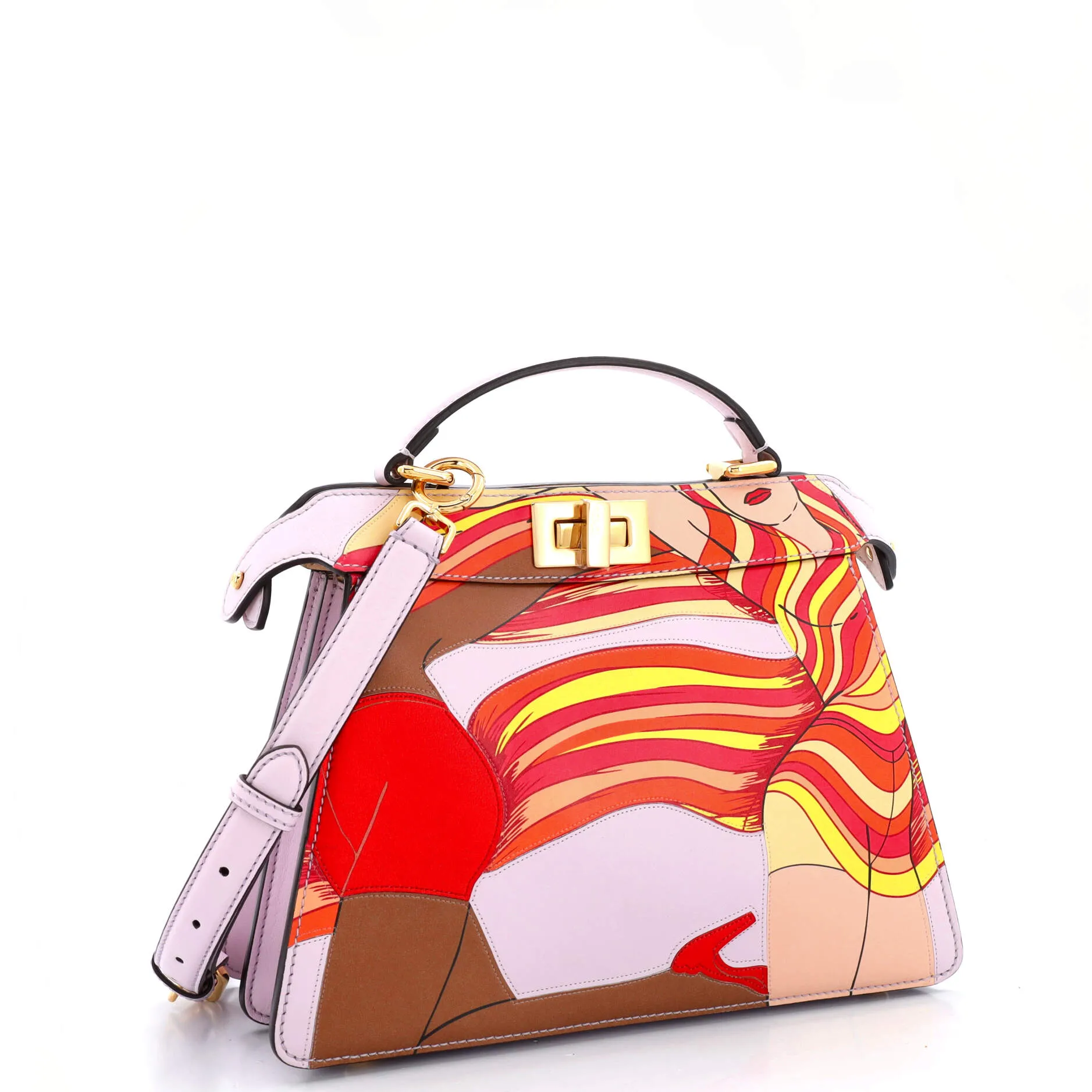 Peekaboo ISeeU Bag Printed Leather Small