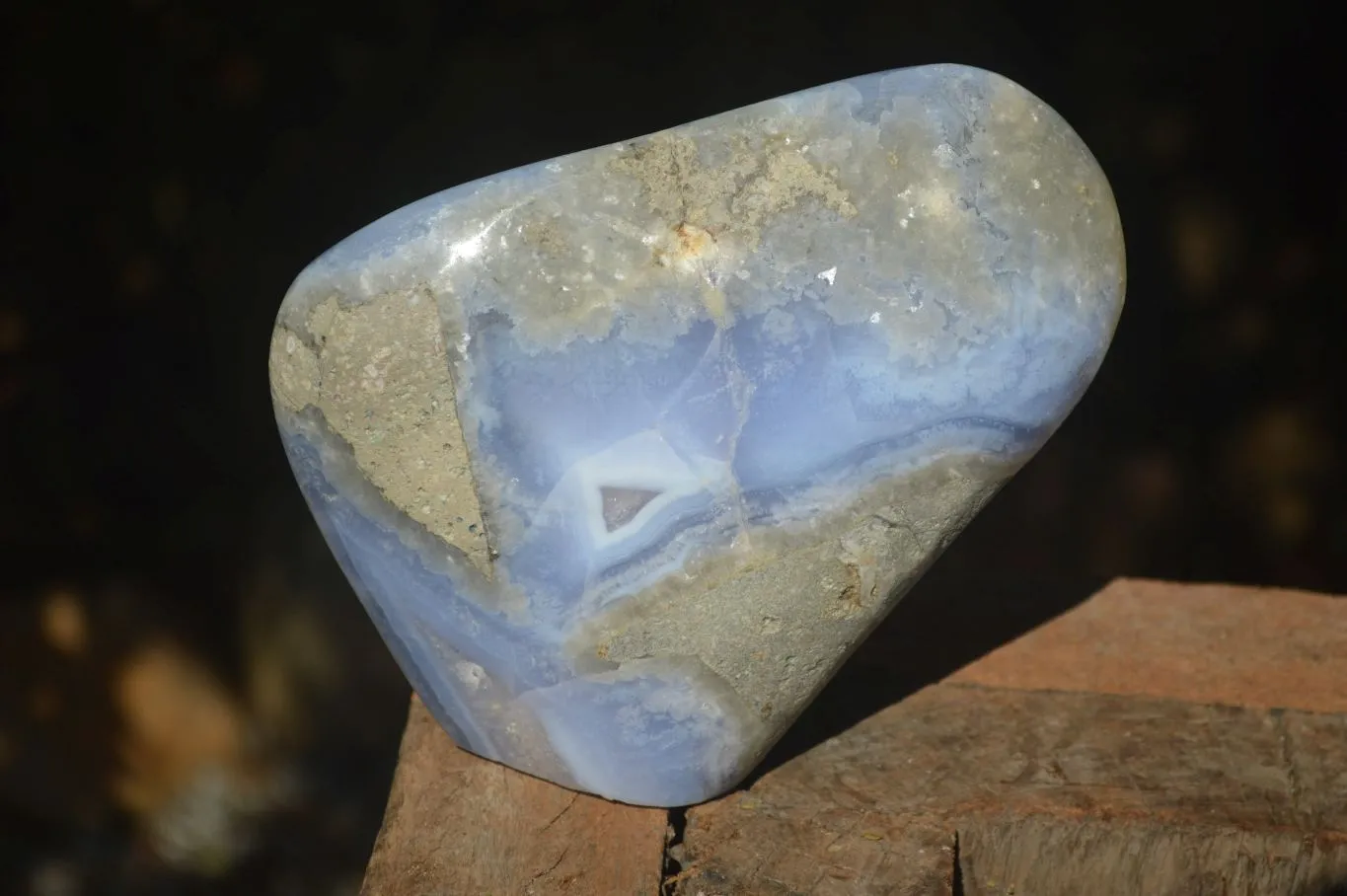 Polished Blue Lace Agate Free Form x 1 From Nsanje, Malawi