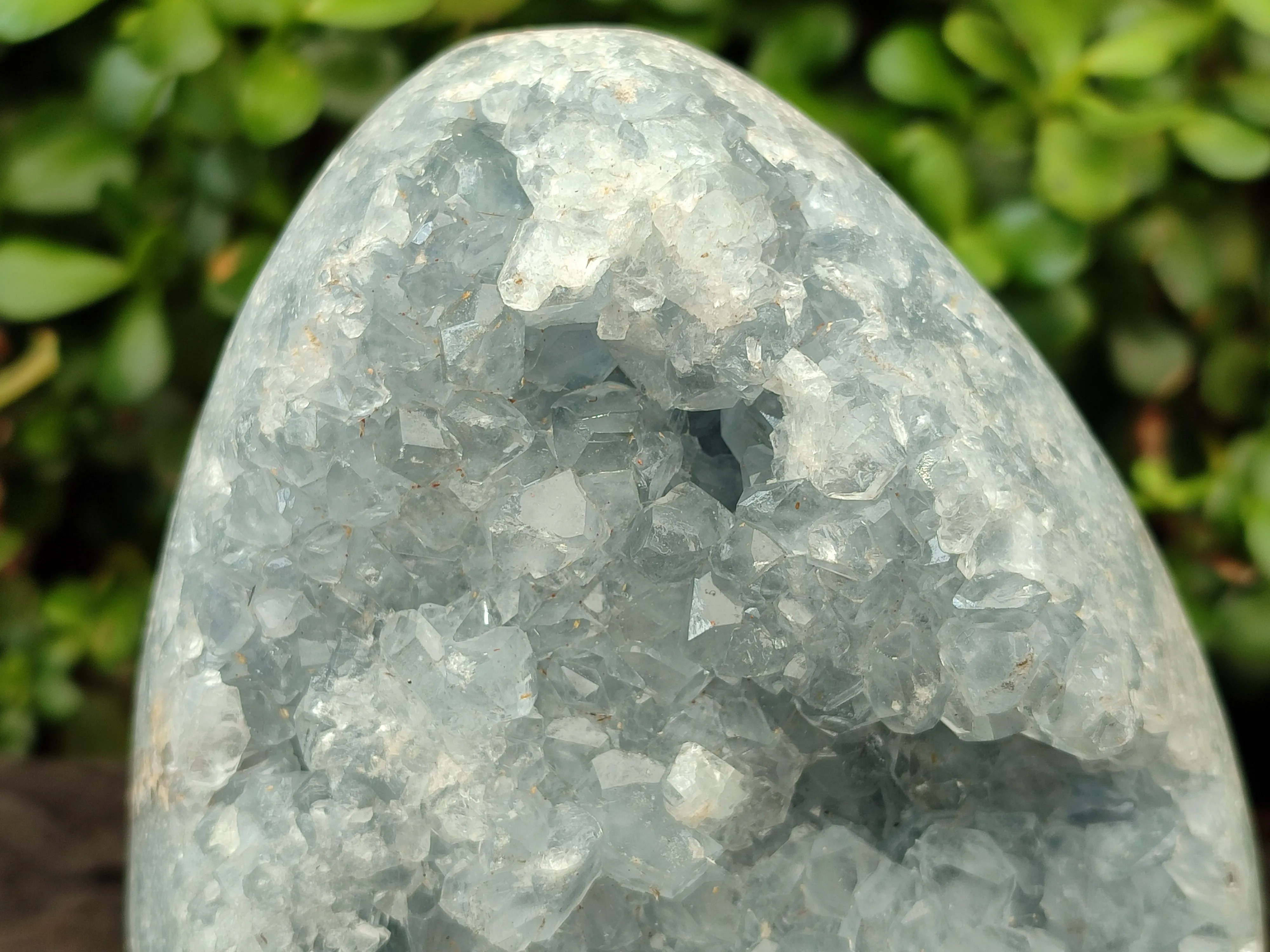 Polished Celestite Geode Egg x 1 From Sakoany, Madagascar