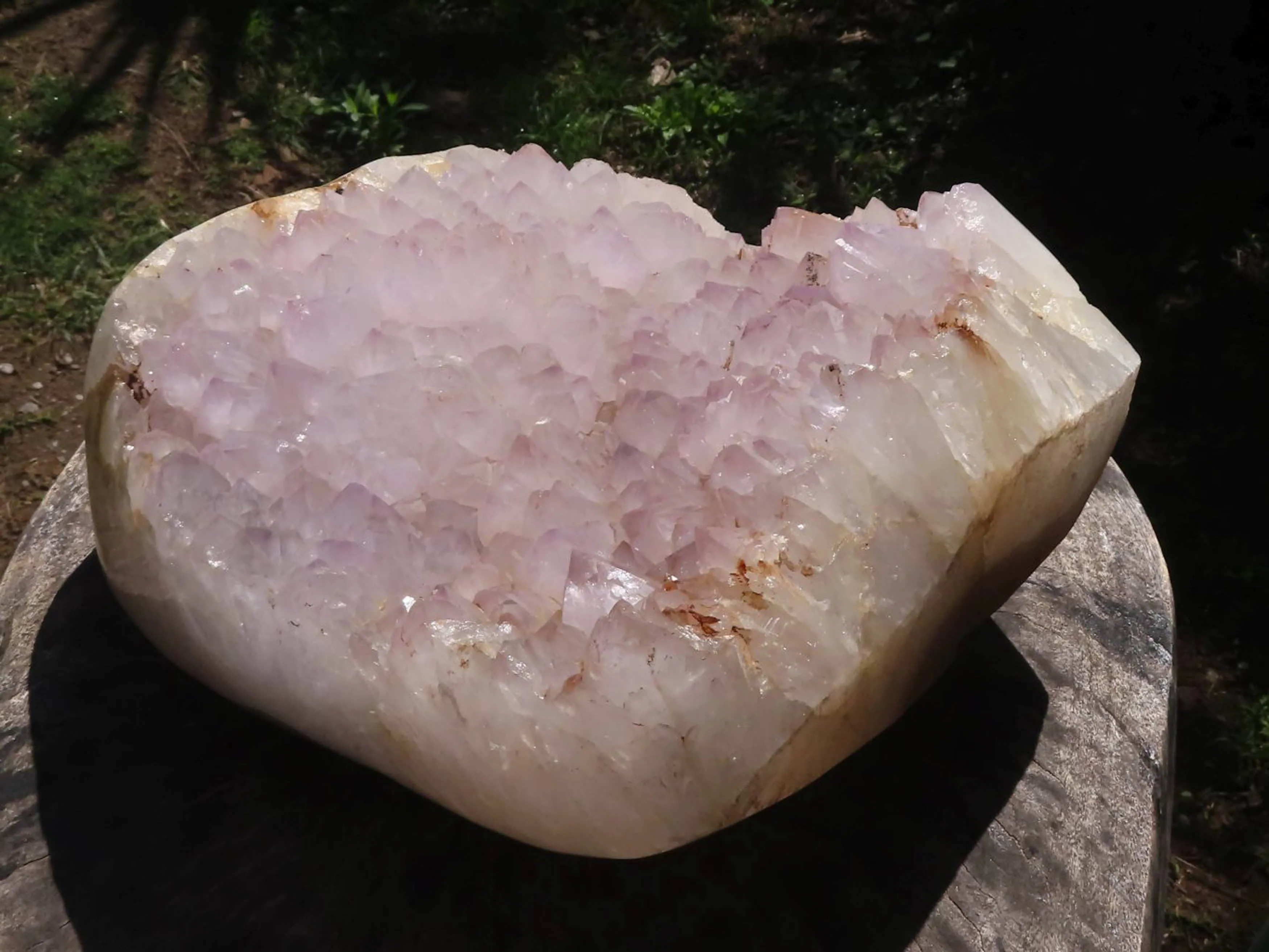 Polished Extra Large Amethyst Crystal Centred Agate Display Piece x 1 From Maintirano, Madagascar