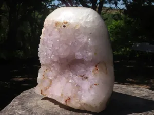 Polished Extra Large Amethyst Crystal Centred Agate Display Piece x 1 From Maintirano, Madagascar
