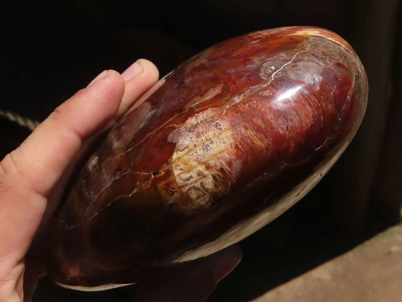 Polished Extra Large Petrified Red Wood Heart x 1 From Mahajanga, Madagascar