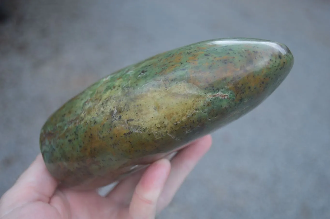 Polished Green Chrysoprase Standing Free Form x 1 From Madagascar