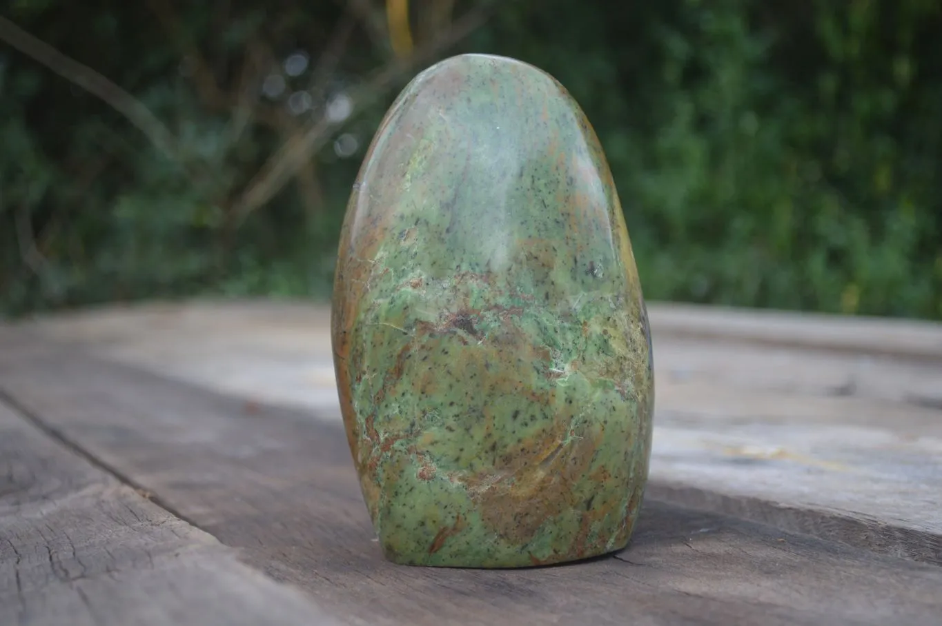 Polished Green Chrysoprase Standing Free Form x 1 From Madagascar