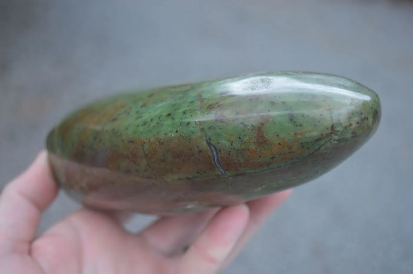 Polished Green Chrysoprase Standing Free Form x 1 From Madagascar