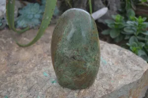 Polished Green Chrysoprase Standing Free Form x 1 From Madagascar