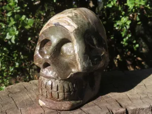 Polished Opalized Fossil Skull Carving  x 1 From Madagascar
