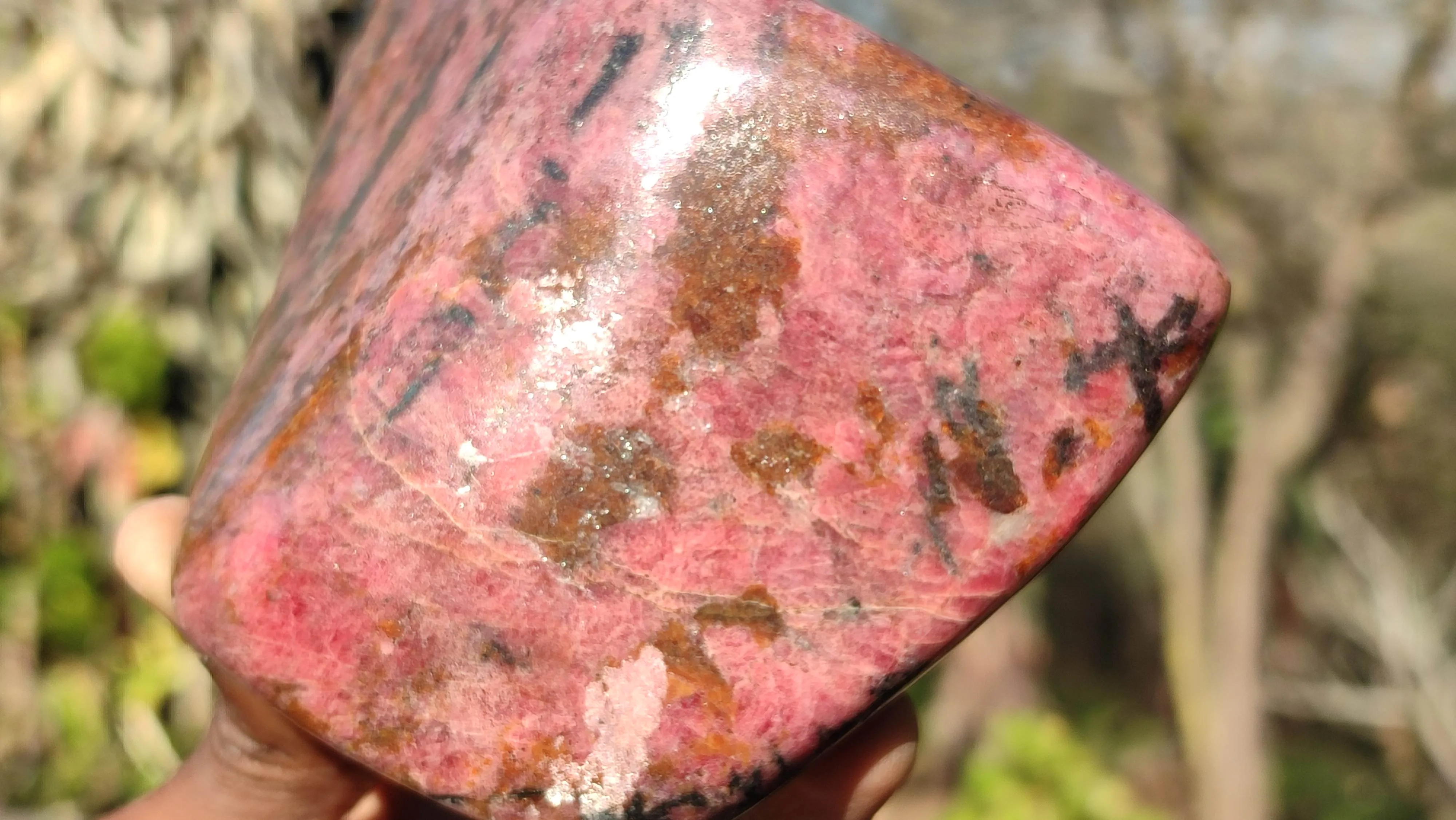 Polished Red Rhodonite Free Form x 1 From Zimbabwe