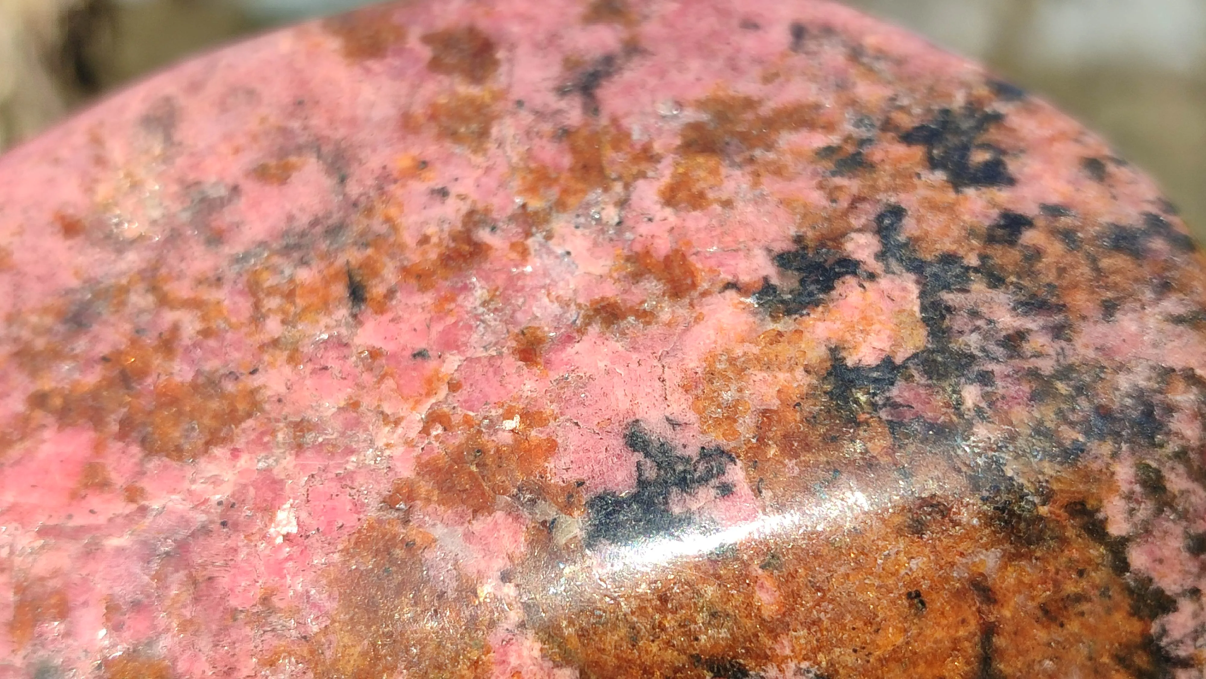 Polished Red Rhodonite Free Form x 1 From Zimbabwe