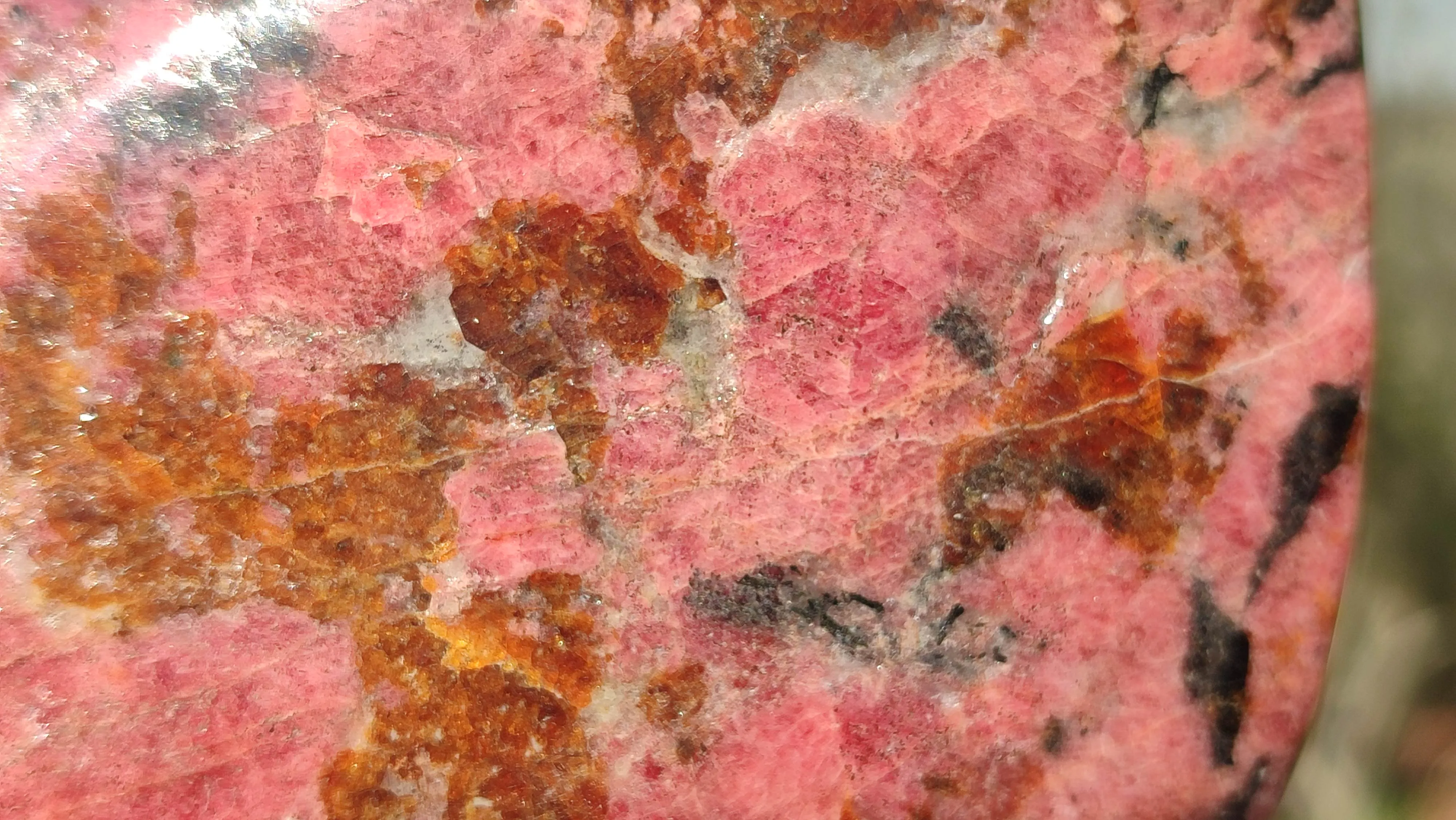 Polished Red Rhodonite Free Form x 1 From Zimbabwe