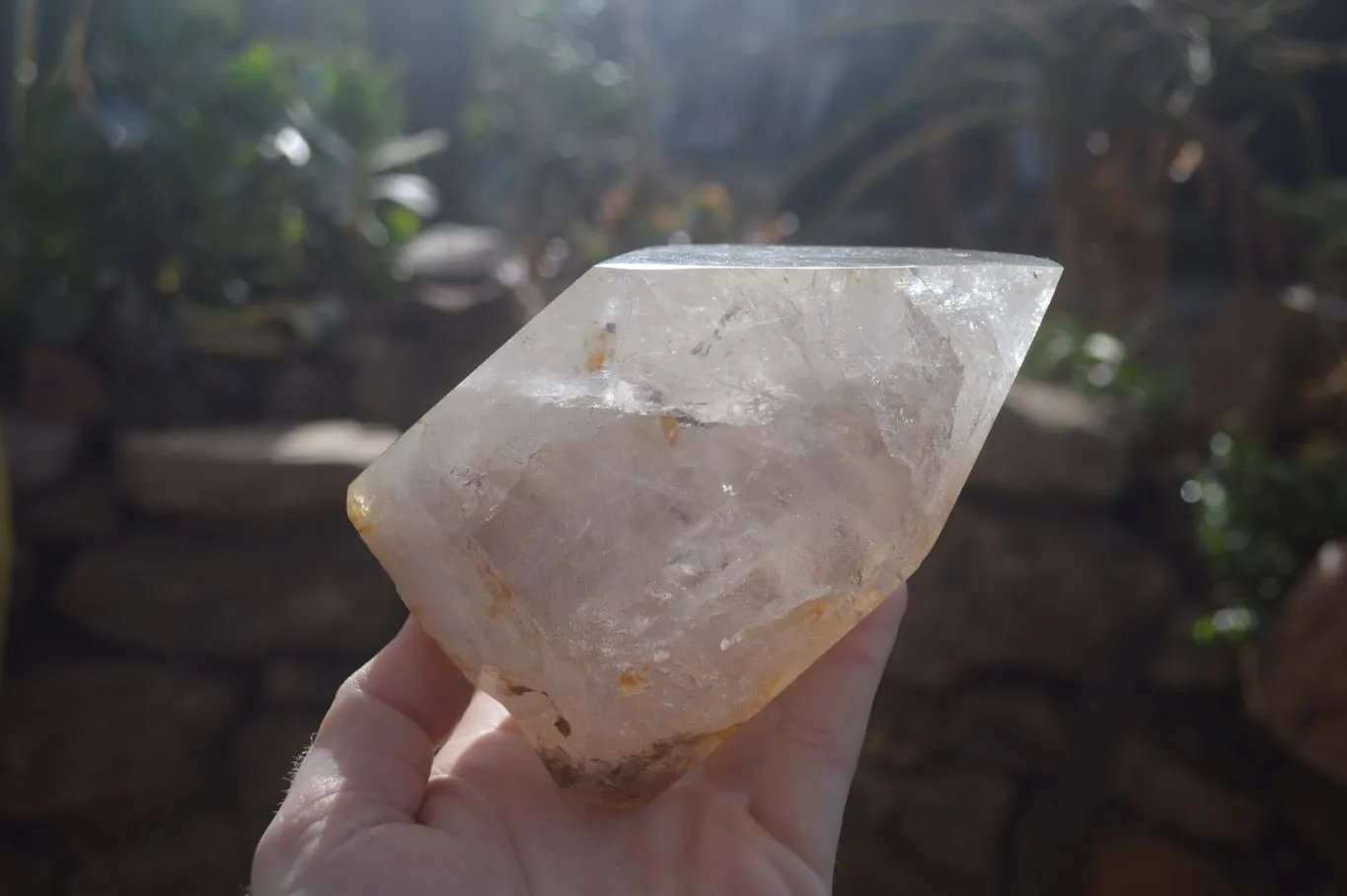 Polished Smokey Rutilated Window Amethyst Point x 1 From Madagascar