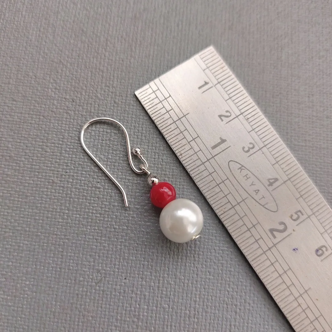 Poppy Frost: Red Beads and Pearl Necklace Set