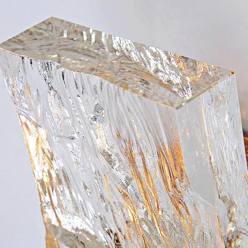 Postmodern Minimalist Nordic Large Luxury Crystal Block Led Wall Lamp Living Room TV Background Wall Aisle Creative Wall Lamps