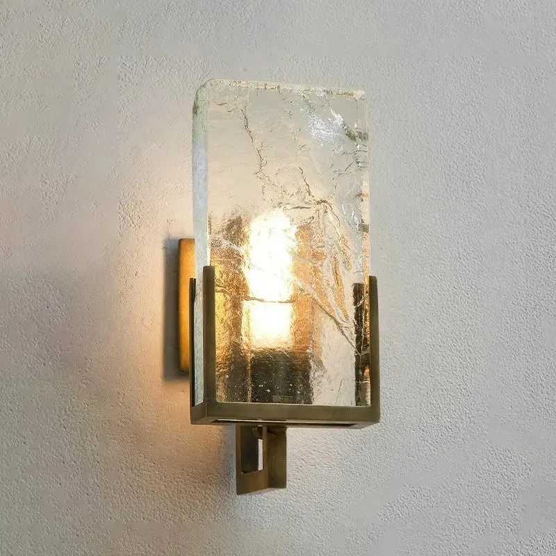 Postmodern Minimalist Nordic Large Luxury Crystal Block Led Wall Lamp Living Room TV Background Wall Aisle Creative Wall Lamps