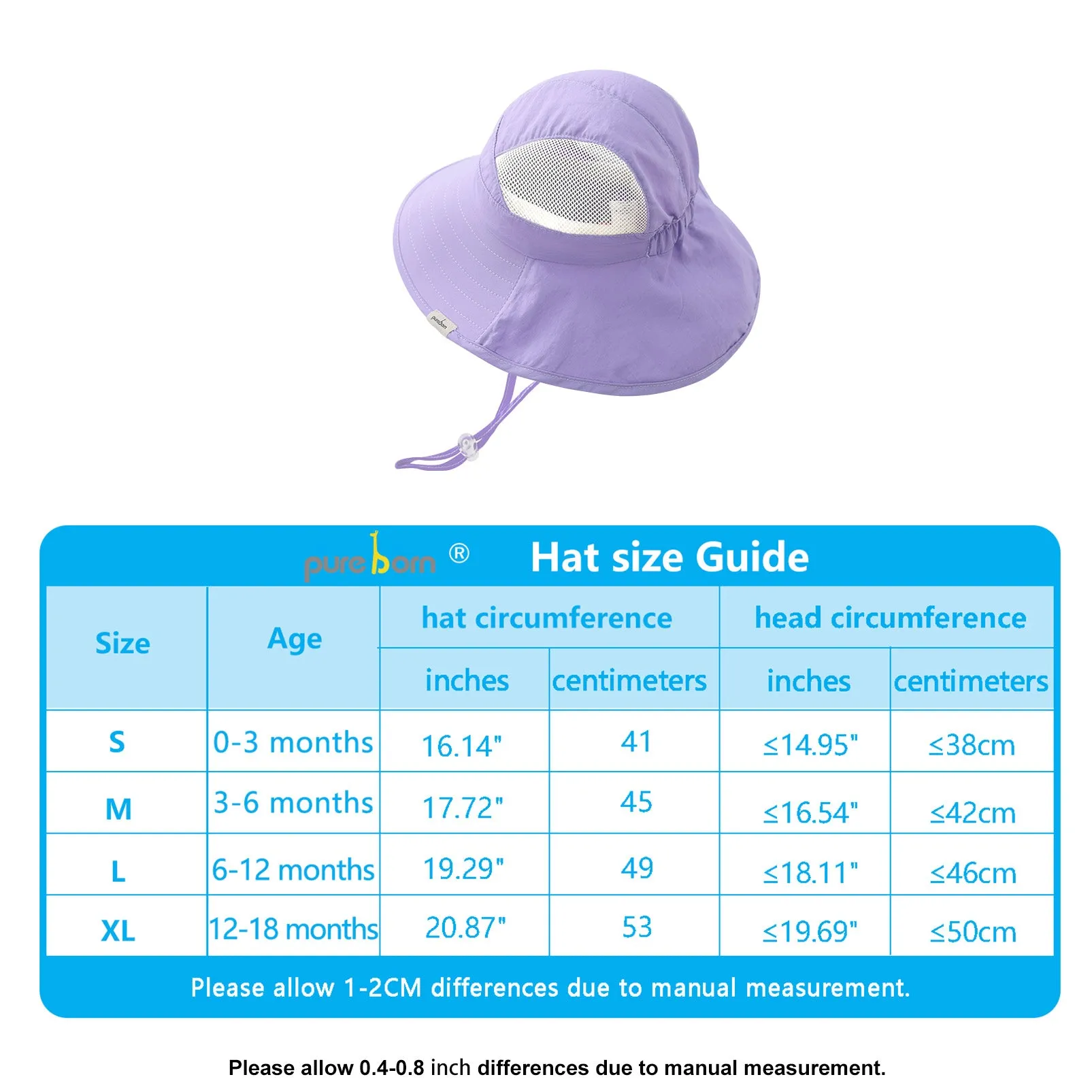 pureborn Baby UPF 50  Sun Hat