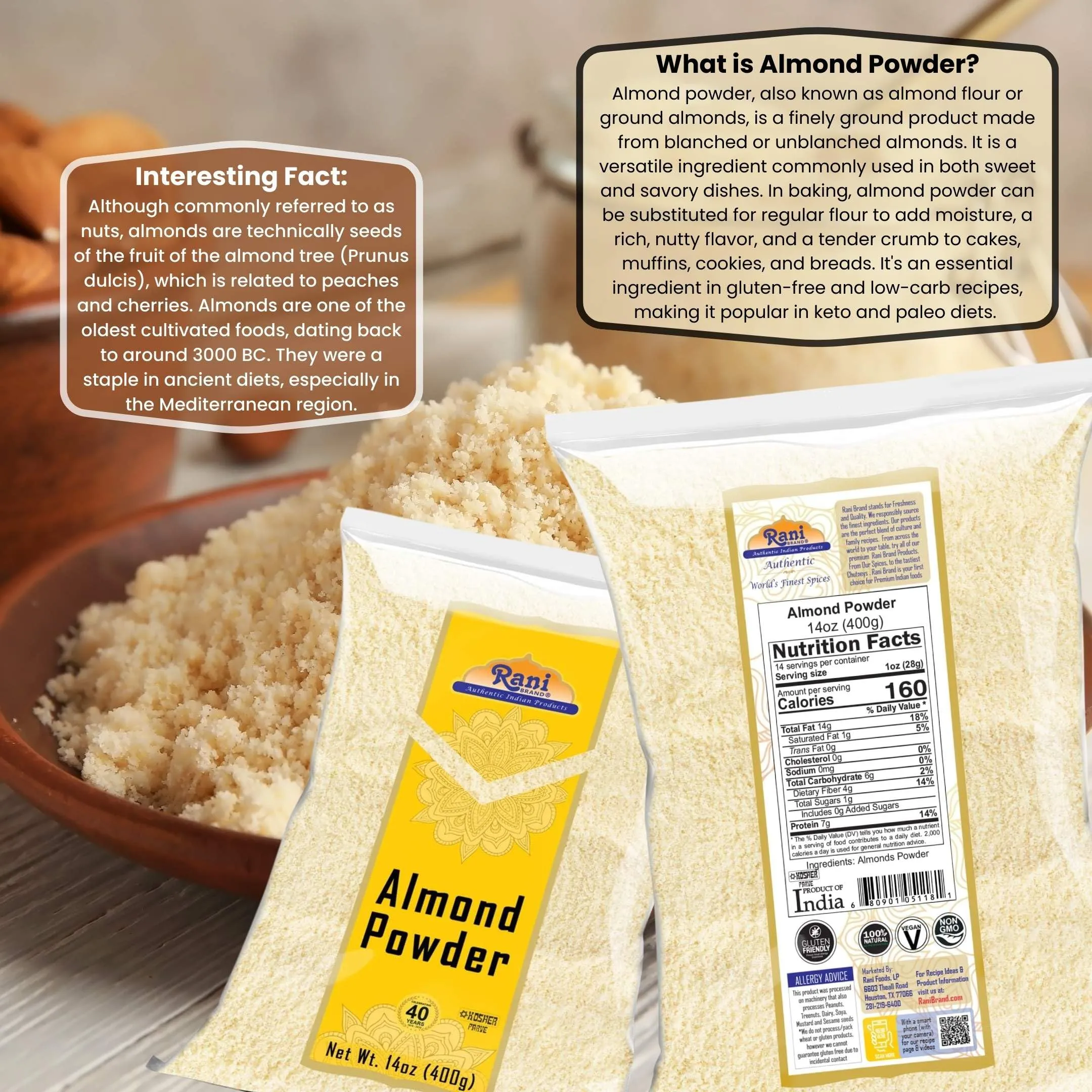 Rani Almonds Powder {2 Sizes Available}