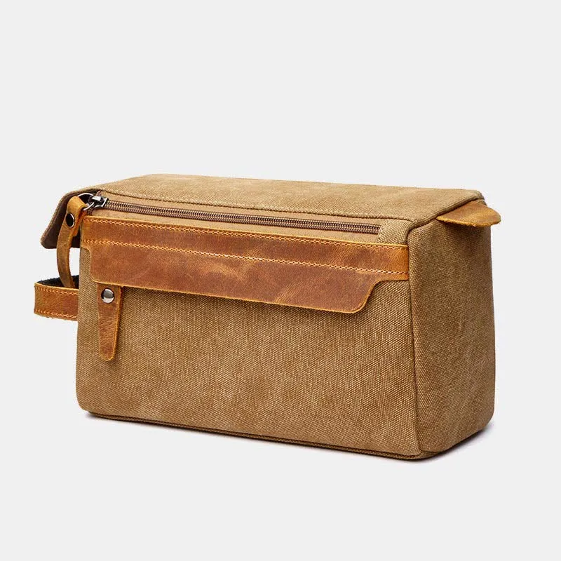 Retro Canvas Storage Makeup Pouch Travel Toiletry Bag for Women Men