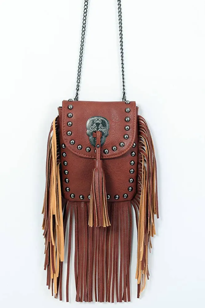 Rivet and Tassel Crossbody Messenger Bag OLY001